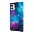 For Motorola Moto G73 Crystal Painted Leather Phone case(Starry Sky)
