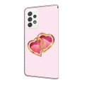 For OPPO A16/A16s/A54s/A54 4G/A55 5G Crystal Painted Leather Phone case(Love Peach)