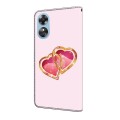 For OPPO A17 Crystal Painted Leather Phone case(Love Peach)