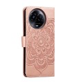 For Realme 11 5G Sun Mandala Embossing Pattern Phone Leather Case(Rose Gold)