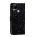 For Realme C15 / C25 / Narzo 30A Sun Mandala Embossing Pattern Phone Leather Case(Black)