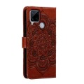 For Realme C15 / C25 / Narzo 30A Sun Mandala Embossing Pattern Phone Leather Case(Brown)