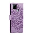For Realme C53 Sun Mandala Embossing Pattern Phone Leather Case(Purple)