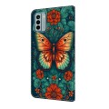 For Nokia G22 Crystal Painted Leather Phone case(Flower Butterfly)