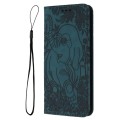 For iPhone 14 Retro Elephant Embossed Leather Phone Case(Green)