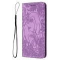 For iPhone 11 Pro Retro Elephant Embossed Leather Phone Case(Purple)