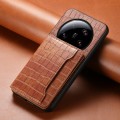 For Xiaomi 13 Ultra Crocodile Texture Card Bag Design Full Coverage Phone Case(Brown)