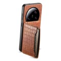 For Xiaomi 13 Ultra Crocodile Texture Card Bag Design Full Coverage Phone Case(Brown)