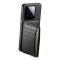 For Xiaomi 14 Crocodile Texture Card Bag Design Full Coverage Phone Case(Black)