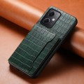 For Xiaomi Redmi Note 12 4G Global Crocodile Texture Card Bag Design Full Coverage Phone Case(Green)
