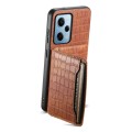 For Xiaomi Redmi Note 12 Pro 4G Crocodile Texture Card Bag Design Full Coverage Phone Case(Brown)