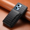 For Xiaomi Redmi Note 12 Pro 4G Crocodile Texture Card Bag Design Full Coverage Phone Case(Black)