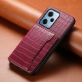 For Xiaomi Redmi Note 12 Pro 4G Crocodile Texture Card Bag Design Full Coverage Phone Case(Red)