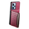 For Xiaomi Redmi Note 12 Pro 4G Crocodile Texture Card Bag Design Full Coverage Phone Case(Red)