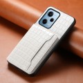 For Xiaomi Redmi Note 12 Pro 4G Crocodile Texture Card Bag Design Full Coverage Phone Case(White)