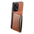 For Xiaomi Redmi Note 12 Turbo/Poco F5 Crocodile Texture Card Bag Design Full Coverage Phone Case(Br
