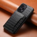 For Xiaomi Redmi Note 12 Turbo/Poco F5 Crocodile Texture Card Bag Design Full Coverage Phone Case(Bl