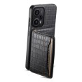 For Xiaomi Redmi Note 12 Turbo/Poco F5 Crocodile Texture Card Bag Design Full Coverage Phone Case(Bl
