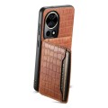 For Huawei nova 12 Pro Crocodile Texture Card Bag Design Full Coverage Phone Case(Brown)