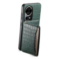 For Huawei nova 12 Pro Crocodile Texture Card Bag Design Full Coverage Phone Case(Green)