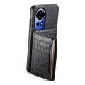 For Huawei nova 12 Crocodile Texture Card Bag Design Full Coverage Phone Case(Black)