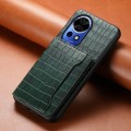 For Huawei nova 12 Crocodile Texture Card Bag Design Full Coverage Phone Case(Green)