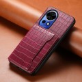For Huawei nova 12 Crocodile Texture Card Bag Design Full Coverage Phone Case(Red)