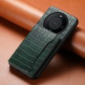 For Huawei Mate 60 Crocodile Texture Card Bag Design Full Coverage Phone Case(Green)