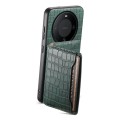 For Huawei Mate 60 Crocodile Texture Card Bag Design Full Coverage Phone Case(Green)