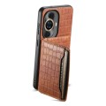 For Huawei nova 11 Crocodile Texture Card Bag Design Full Coverage Phone Case(Brown)