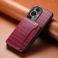 For Huawei nova 11 Crocodile Texture Card Bag Design Full Coverage Phone Case(Red)