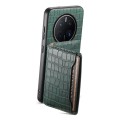 For Huawei Mate 50 Pro Crocodile Texture Card Bag Design Full Coverage Phone Case(Green)