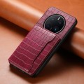 For Huawei Mate 50 Pro Crocodile Texture Card Bag Design Full Coverage Phone Case(Red)