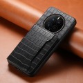 For Huawei Mate 50 Crocodile Texture Card Bag Design Full Coverage Phone Case(Black)
