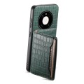 For Huawei Mate 40 Pro Crocodile Texture Card Bag Design Full Coverage Phone Case(Green)