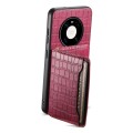 For Huawei Mate 40 Pro Crocodile Texture Card Bag Design Full Coverage Phone Case(Red)
