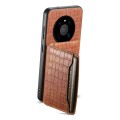 For Huawei Mate 40 Crocodile Texture Card Bag Design Full Coverage Phone Case(Brown)