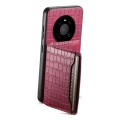 For Huawei Mate 40 Crocodile Texture Card Bag Design Full Coverage Phone Case(Red)