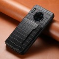 For Huawei Mate 30 Pro Crocodile Texture Card Bag Design Full Coverage Phone Case(Black)