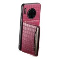 For Huawei Mate 30 Pro Crocodile Texture Card Bag Design Full Coverage Phone Case(Red)