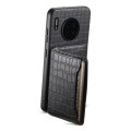 For Huawei Mate 30 Crocodile Texture Card Bag Design Full Coverage Phone Case(Black)