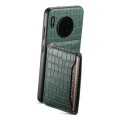 For Huawei Mate 30 Crocodile Texture Card Bag Design Full Coverage Phone Case(Green)