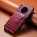 For Huawei Mate 30 Crocodile Texture Card Bag Design Full Coverage Phone Case(Red)
