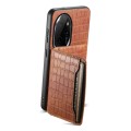 For Honor 100 Pro Crocodile Texture Card Bag Design Full Coverage Phone Case(Brown)