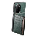 For Honor 100 Pro Crocodile Texture Card Bag Design Full Coverage Phone Case(Green)