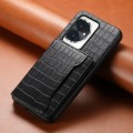 For Honor 100 Crocodile Texture Card Bag Design Full Coverage Phone Case(Black)