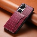 For Honor 90 Pro Crocodile Texture Card Bag Design Full Coverage Phone Case(Red)