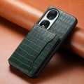 For Honor 90 Crocodile Texture Card Bag Design Full Coverage Phone Case(Green)
