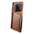 For Honor Magic5 Ultimate Crocodile Texture Card Bag Design Full Coverage Phone Case(Brown)