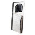 For Honor Magic5 Ultimate Crocodile Texture Card Bag Design Full Coverage Phone Case(White)